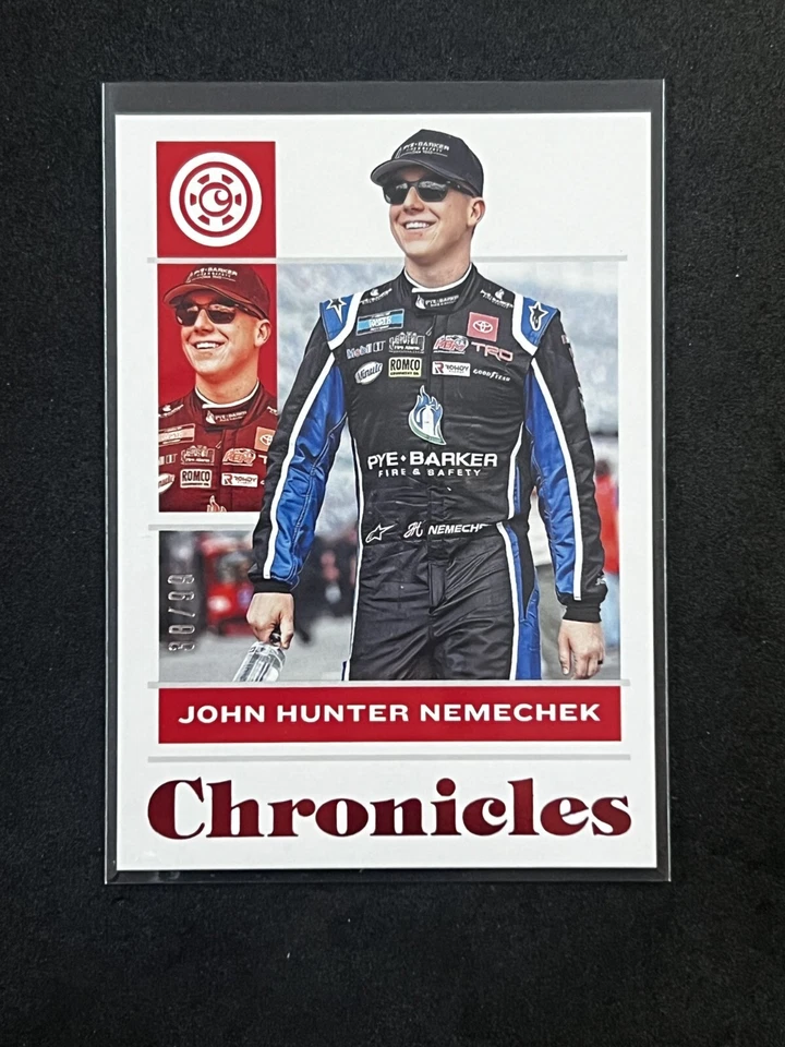 2022 Panini Chronicles - #19 John Hunter Nemechek - Red /99 - Image 1 of 2