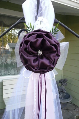 Juego de 6 Arcos Ciruela Arco Silla Pasillo, Decoración Boda, Mesa, Blanco Morado Oscuro Foto 1 de 4