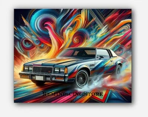 Buick Grand National 1980 Picture abstract Art splashes of paint #1 Reprint - Picture 1 of 3