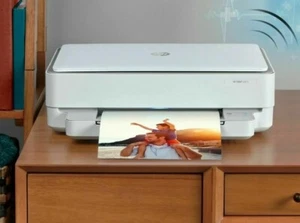 New HP Envy 6065e/6055e Printer-Wireless-Copy-Scan-Photo Print+Free INK-Holiday - Picture 1 of 9