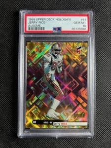 1999 Upper Deck HoloGrFX AuSOME Gold Jerry Rice #AU51 HOF PSA 10 GEM MINT - Picture 1 of 2