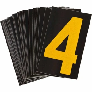 NEW Brady 2.5" REFLYK2.54 Electromark Y604942 Reflective Number (4)  Contains 25 - Picture 1 of 7