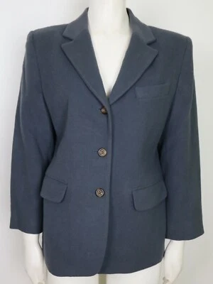 VINTAGE L.L. CHAQUETA BLAZER BEAN MUJER GRIS LANA MEZCLA CACHEMIR TALLA 10P Foto 1 de 4