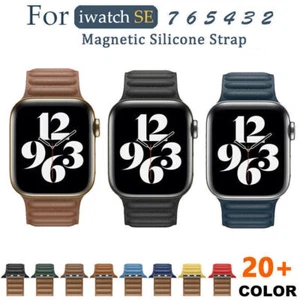 Band Silicone Link Magnetic Loop Strap for Apple Watch Ultra2 9 8 7 6 SE 5 4 3 - Bild 1 von 32