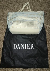 NWT Vintage Danier White Leather Weaved Purse w/ Dust Bag - Picture 1 of 9