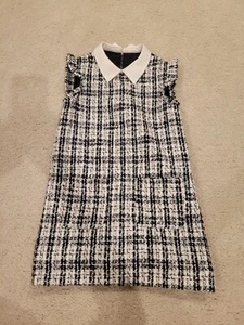 Forever 21 Girls Black white Tweed Sleeveless Wool Blend Dress Metallic Size 5/6 - Picture 1 of 6