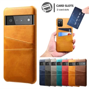 Leather Card Holder Wallet Back Case Cover For Google Pixel 8 Pro 7 Pro 7a 6 Pro - Picture 1 of 12