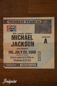 Michael Jackson Bad Tour Wembley Stadium 1988 Ticket Stub