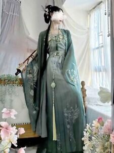 Women Chinese Traditional Vintage Hanfu Cosplay Costume Printed Hanfu 3pcs Sets