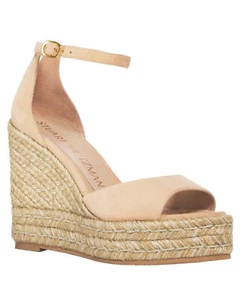 Stuart Weitzman Womens Nudistcurve Wedge Espadrille Sandals 9 B Adobe Suede - Picture 1 of 6