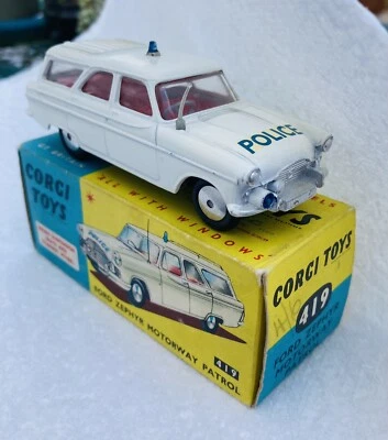 ALL ORIGINAL, VINTAGE CORGI 419: FORD ZEPHYR MOTORWAY PATROL WITH ORIGINAL BOX - Изображение 1 из 4