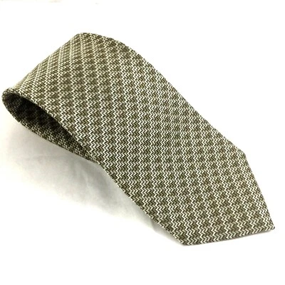 Corbata Armani Collezioni 100% Seda Hombre Marrón Gris Chevron 59"L 4"W Italia Foto 1 de 4