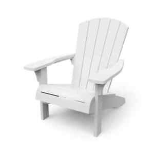 Adirondack Chair Seat Indoor Outdoor Seating Furniture Garden White Resin Keter