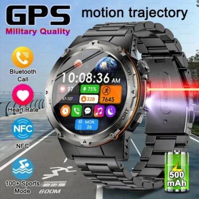 For XIAOMI* 3ATM Waterproof Military Smartwatch Outdoor Sports UV+infrare BT Cal - Image 1 of 4