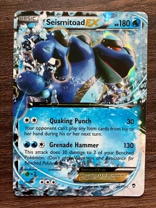 HOLO Seismitoad EX 20/111 - 2014 Pokemon Furious Fists Rare Card - LIGHT WEAR - Picture 1 of 2