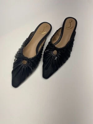 Sam Edelman Mujer Julia Cuero Negro Puntiagudo Sin Cordones Planos Talla 7 Foto 1 de 4