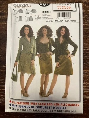 Burda 8131 UNCUT Sewing Pattern, Misses' Suit, Jacket & Skirt, Size 8-18 - Image 1 of 2