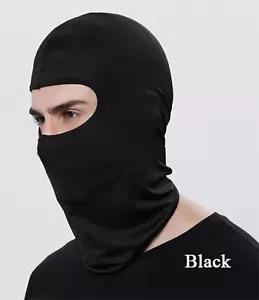 Ultra thin Balaclava Ski Motor Bike Full Face Mask Outdoor Sports Lycra BLACK - Picture 1 of 9