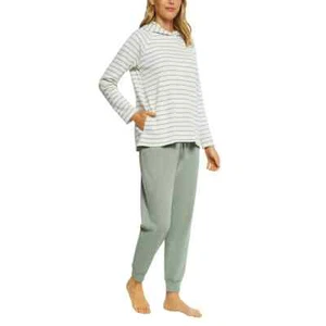 Max & Mia Women's 2 Piece Stripe Waffle Knit Lounge Set - Medium - 6s3 - Picture 1 of 4