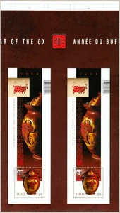 OX = LUNAR New Year = Pos.2 & 3 S/S fr UNCUT Press Sheet MNH Canada 2009 #2297ii - Bild 1 von 4