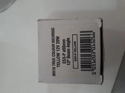 5 x Pro lite esx-p- Yellow  HALOGEN SPOT LIGHT MR16  50W 12V LAMP  DIMMABLE - Image 1 of 4