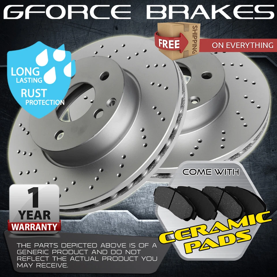Front Drilled Rotors and Pads for 1995-2000 Chevrolet C2500 RWD 8 lugs - Image 1 of 1