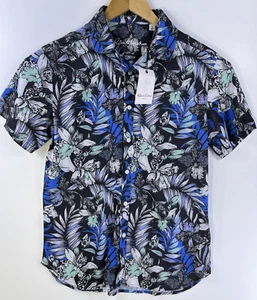Neu Robert Graham Farrell Kurzarm Knopfleiste Größe Small 198 $ UPF 30 Stretch - Bild 1 von 5