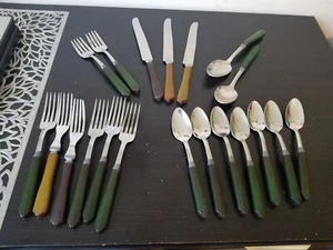 Vintage Royal Brand scharfes Schneider/Bakelit Besteck (20) gemischt - Bild 1 von 11