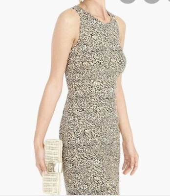 J CREW Sheath Dress Sleeveless Leopard Animal Print Lined Zip Size 4 - Image 1 of 4