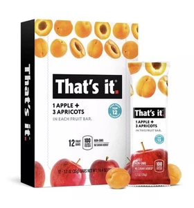 That's it. Apple + Apricot 100% Natural Real Fruit 12 Bars High Fiber Vegan - Picture 1 of 6