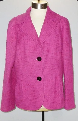 LAFAYETTE 148 Blazer 16 Wool Blend Single Breasted Pink Weave Career Jacket - Image 1 of 4