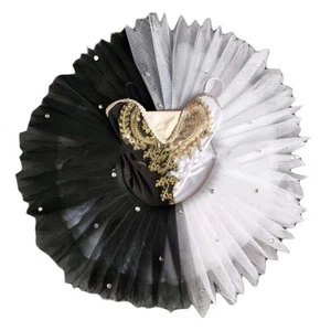 Kids Ballet Dance Black and White Swan Dance Costumes Girls Ballet Dress Tutu - Picture 1 of 2