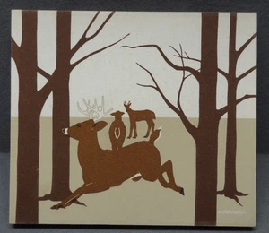 Maruschka 14x16 Waldszene Hirsch Reh Bock Holz Wildtiere Vintage MCM Siebdruckrahmen - Bild 1 von 22