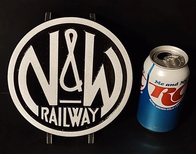 🔥 Placa de placa de señalización grande fundida Norfolk & Western Railroad N&W Engine Herald 7x7 Foto 1 de 4