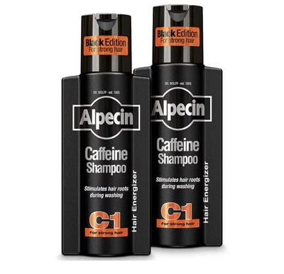 DR. KURT WOLFF GMBH & CO. KG Alpecin Caffeine Shampoo C1 Black Edition - 2 x 250ml for Men's Hair Care