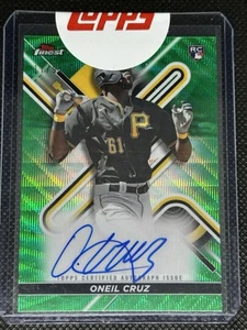 ONEIL CRUZ 2022 Topps Finest RC Green Wave Refractor Auto /99 Pirates - Picture 1 of 2