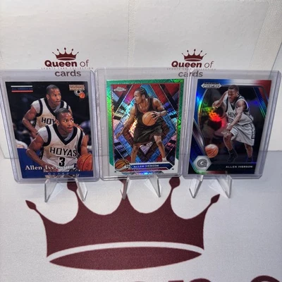 Allen Iverson ROOKIE CARD 1996 The ScoreBoard (RC)+Green Chrome+Red White Blue!  - Image 1 of 4