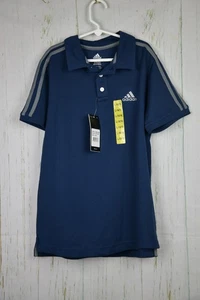 Adidas Boys Performance Navy Blue Polo Tee Shirt Size L (14/16) - Picture 1 of 3