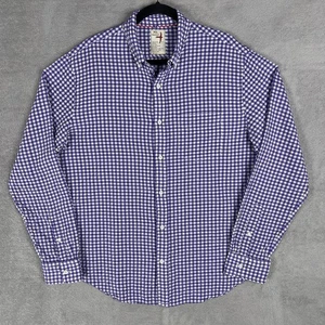 Relwen Lakeside Seersucker Long Sleeve Shirt Men's XL Button Down Purple White - Picture 1 of 11
