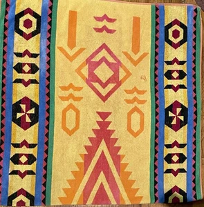 Vintage K-Mart Multicolor Aztec Design Bath/Beach Towel 100% Cotton 58”x 31 - Picture 1 of 6