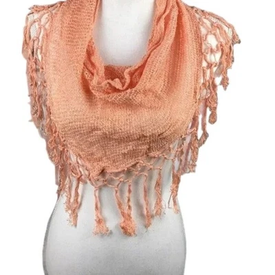 Colección 18 Bufanda Triángulo Tejida Coral 100% Viscosa Flecos Borde Sólido Boho Envoltura Foto 1 de 4
