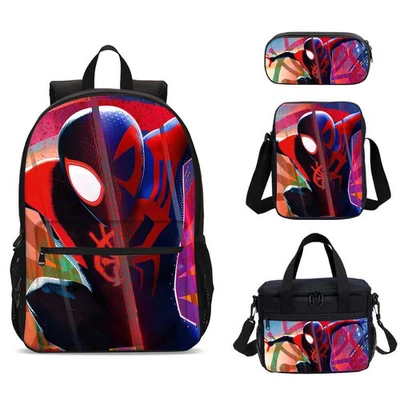Spiderman Movie Boys Large School Backpack Insulated Lunch Bag Pen Case Set Lot - Image 1 of 4