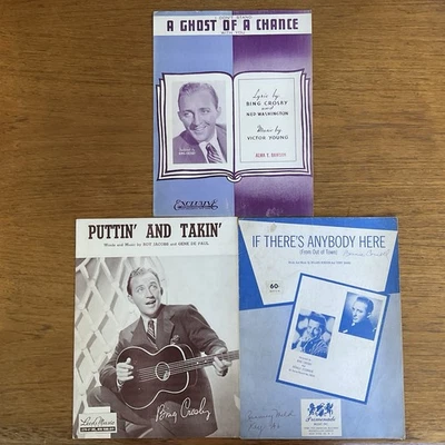 Lot~3 sheet music~Bing Crosby~Ghost~Chance~Puttin' & Takin'~Anybody Here~ukelele - Image 1 of 4