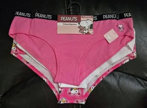 Peanuts Snoopy Damen Baumwolle Hipster Höschen 3 Paar, Größe Large Neu mit Etikett - Bild 1 von 2