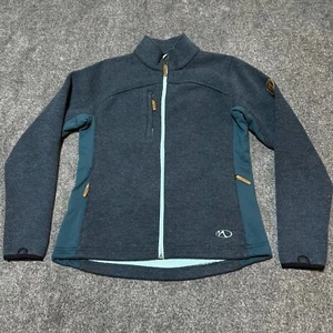 Marker Jacket Womens Medium Blue Wool Blend Full Zip Mock Neck Pockets - Picture 1 of 13