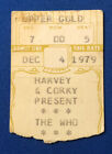 Rare 1979 The Who Concert Ticket Stub Day After Concert Disaster Buffalo Aud