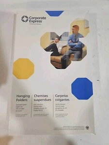 Hanging File Folders by Corporate Express 1/3 Cut Tab Legal Size Green 25 / Box - Picture 1 of 2