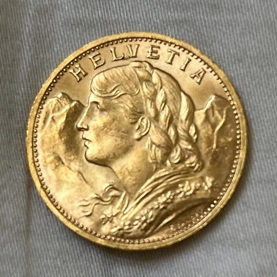 SUIZA 1930B BONITA GEMA BRILLANTE BU FECHA TEMPRANA ESCASO ORO 20 FRANCOS B05 Foto 1 de 4