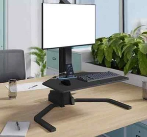 Electric Motorised Monitor Standing Desk Converter | 50kg Load Sit Stand Riser - Picture 1 of 3