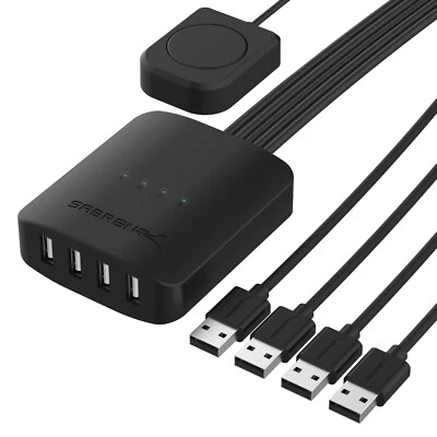 SABRENT USB 2.0 Sharing Switch up to 4 Computers and Peripherals LED Device - Image 1 of 4
